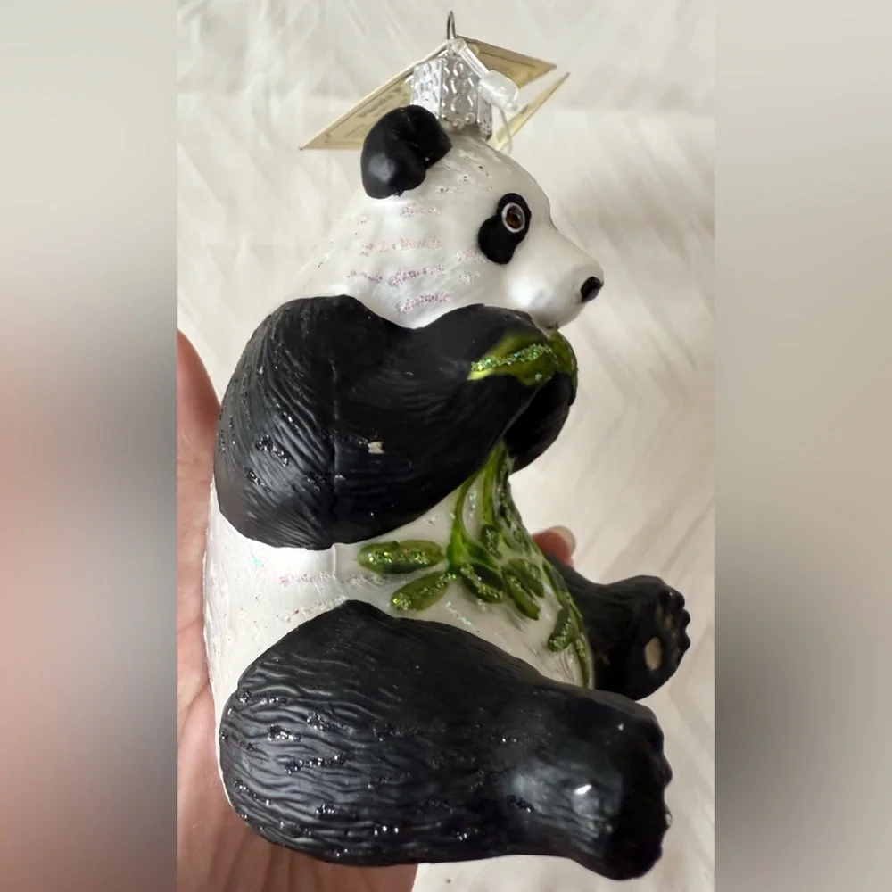 VTG Old World Christmas 2003 Panda Bear Christmas Holiday Ornament New